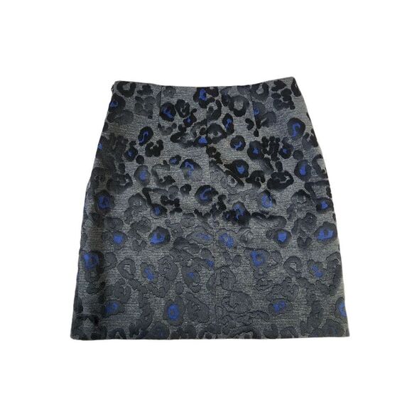 Ann Taylor Leopard Jacquard Floral Skirt - Picture 3 of 11